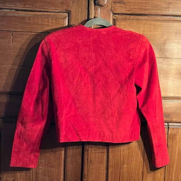 Vintage Dana Brooke Red Suede Leather Jacket - Picture 3 of 9